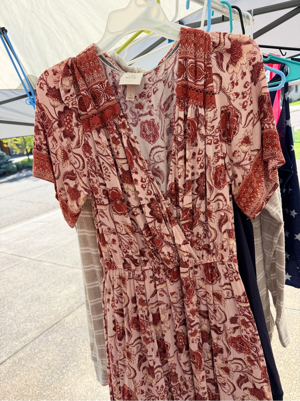 Knox Rose Blush & Rust Floral Midi Dress